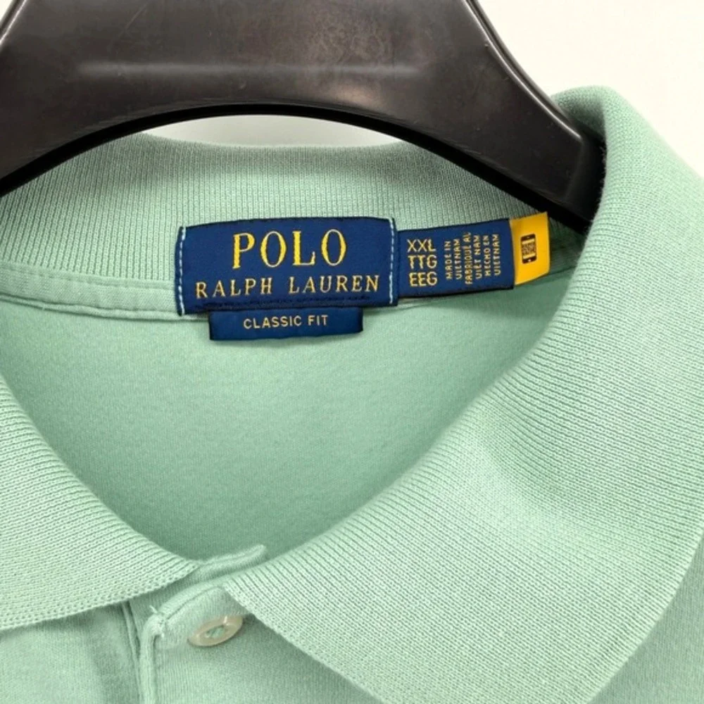 Polo Ralph Lauren Polo‎ Shirt Mens XXL Pre-Owned Jersey Green Classic Fit Cotton